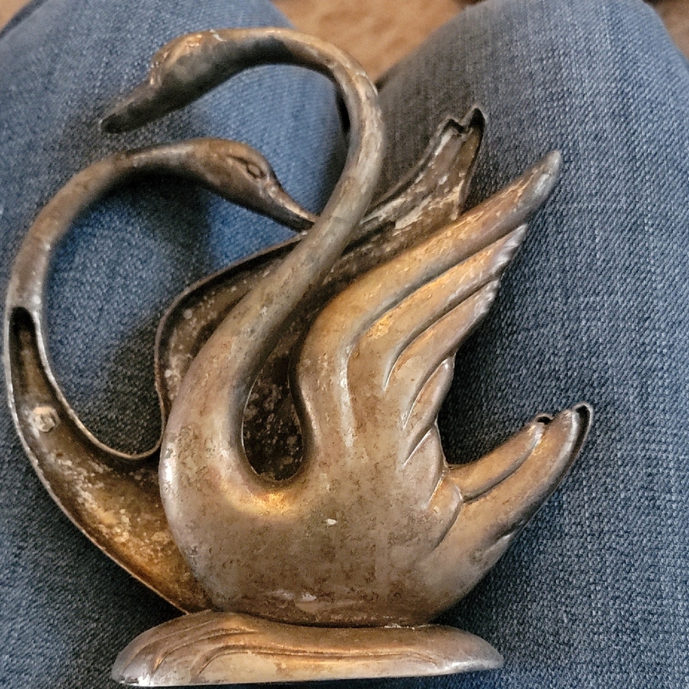 Vintage Silver Swan Figurine